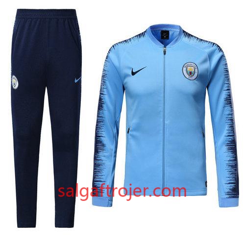 Manchester City Træningsjakke Dragt Blå 2018-2019 Manchester City Træningsjakke Dragt Blå 2018-2019